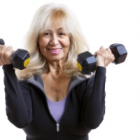 a woman age over 50 working out 