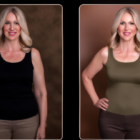 pictures of an attractive middle aged woman before and after weight loss