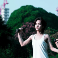 A woman exercising in the park