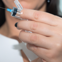 A women getting ready to take a glp 1 injection